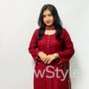 Royal Maroon Chikankari Kurta & INDIAN CHUNRI PRINT